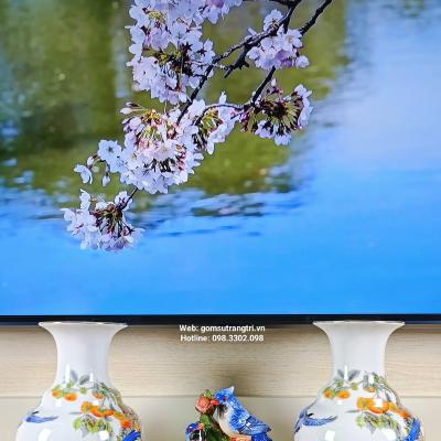 Cặp Bình Sứ Họa Tiết Hỷ Sự Đa Đa - Sản phẩm Bình Cắm Hoa Cao Cấp